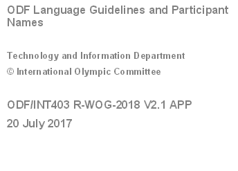 ODF Language Guidelines and Participant Names